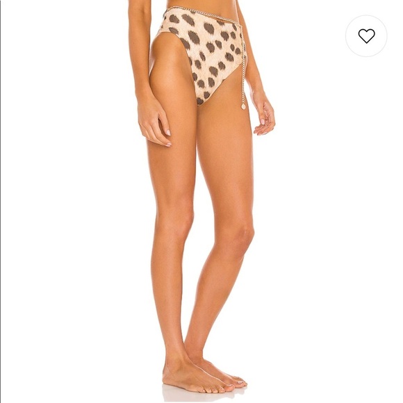 WeWoreWhat Belted Emily Bikini Bottom Leopard Tan Size M NEW - Picture 4 of 9